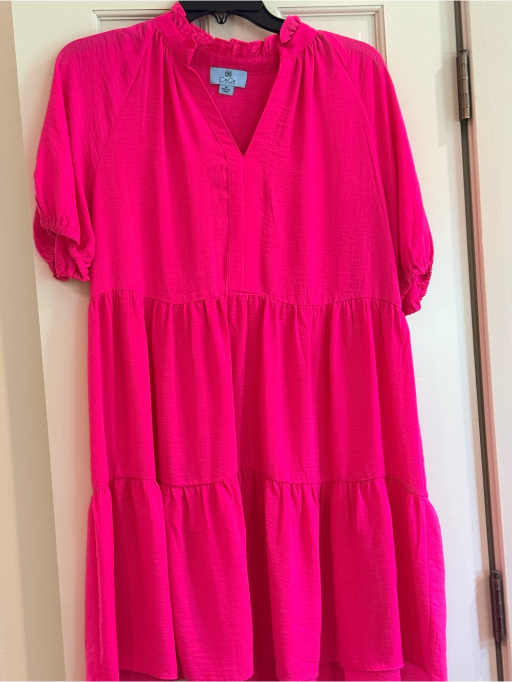 CeCe Hot Pink Tiered Dress - Medium